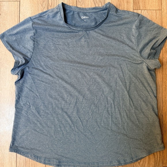 Quince Tops - Quince Womens Flowknit Breeze Tee in Heather sky blue size XL